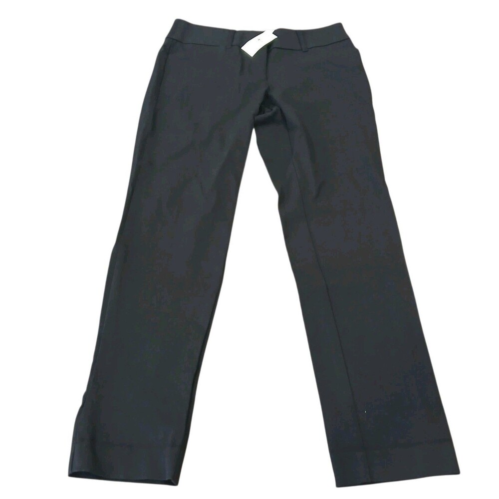 NWT! LOFT Curvy Skinny Ankle Pants Women's Career Casual Black‎ Cotton Blend 2